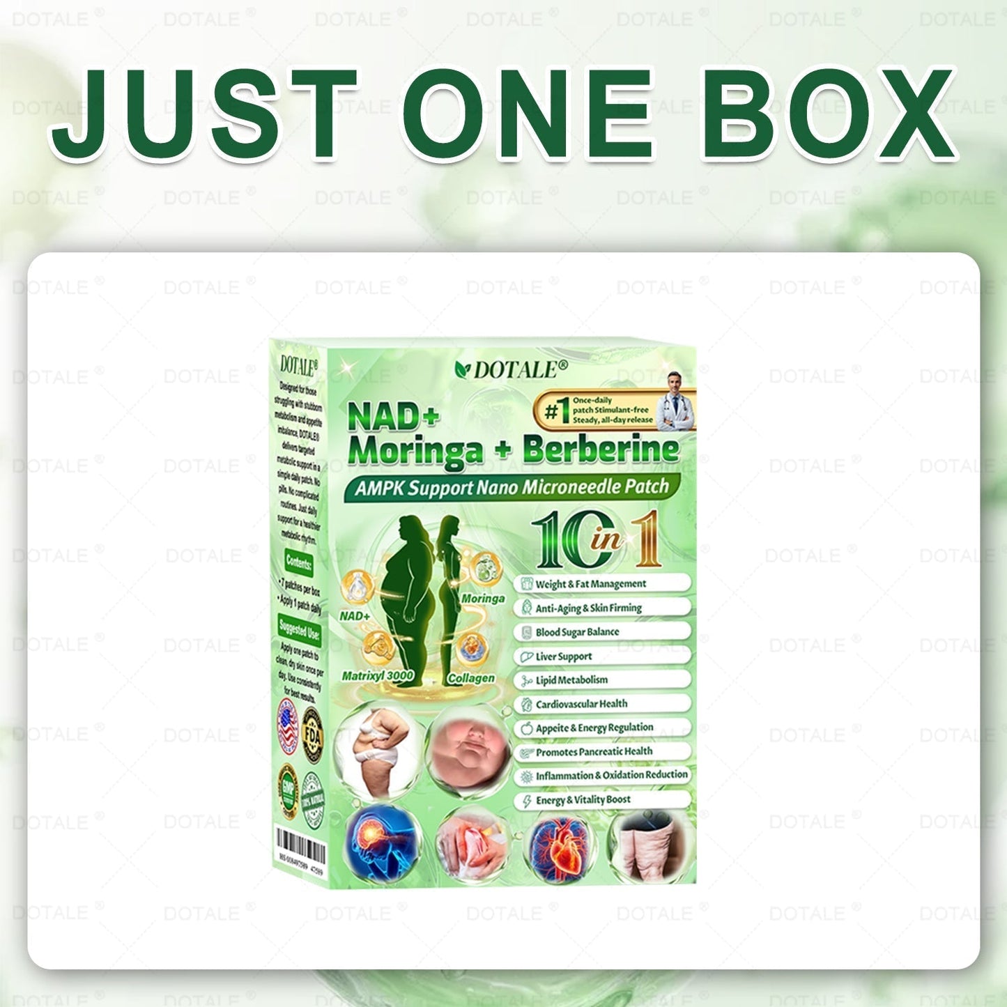 DOTALE® NAD+ Moringa Berberine AMPK Nano Microneedle Patch 🇺🇸 （Once daily, visible results in 7 days）